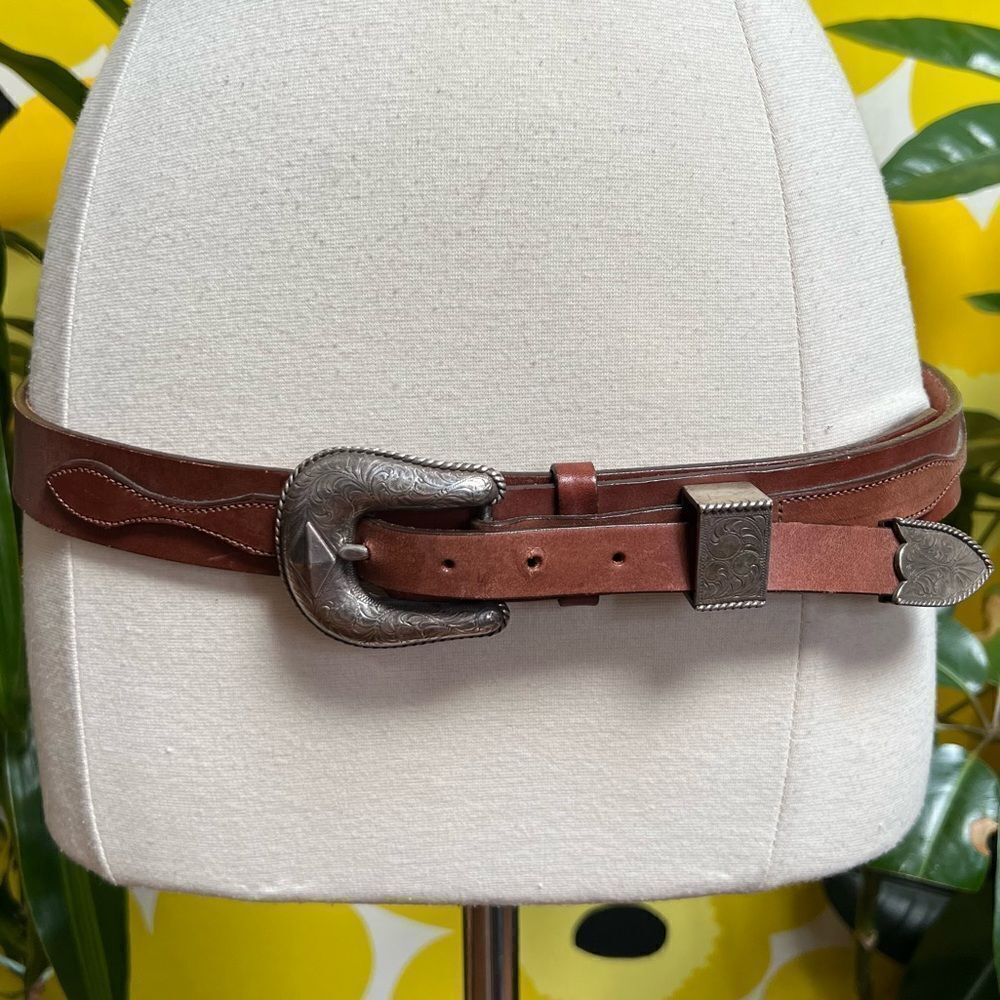 Tom Taylor Texas Handmade Mens Luxury Leather Sterling Silver Belt and Buckle